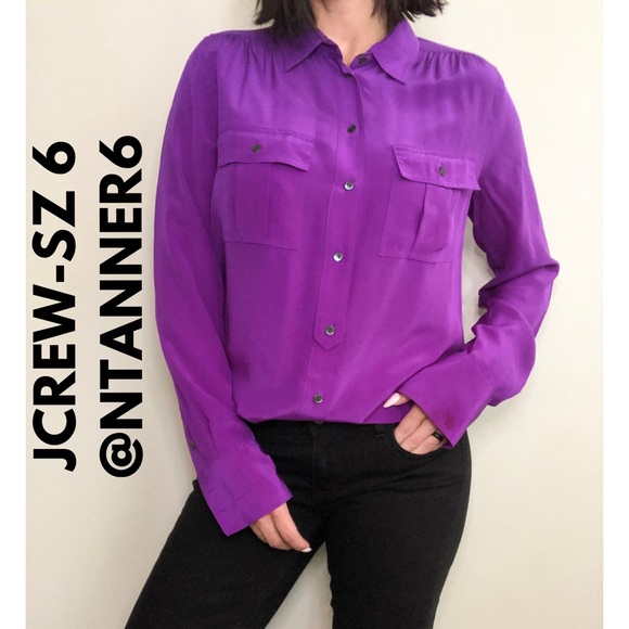 J. Crew Tops - JCREW Vibrant purple silk blouse